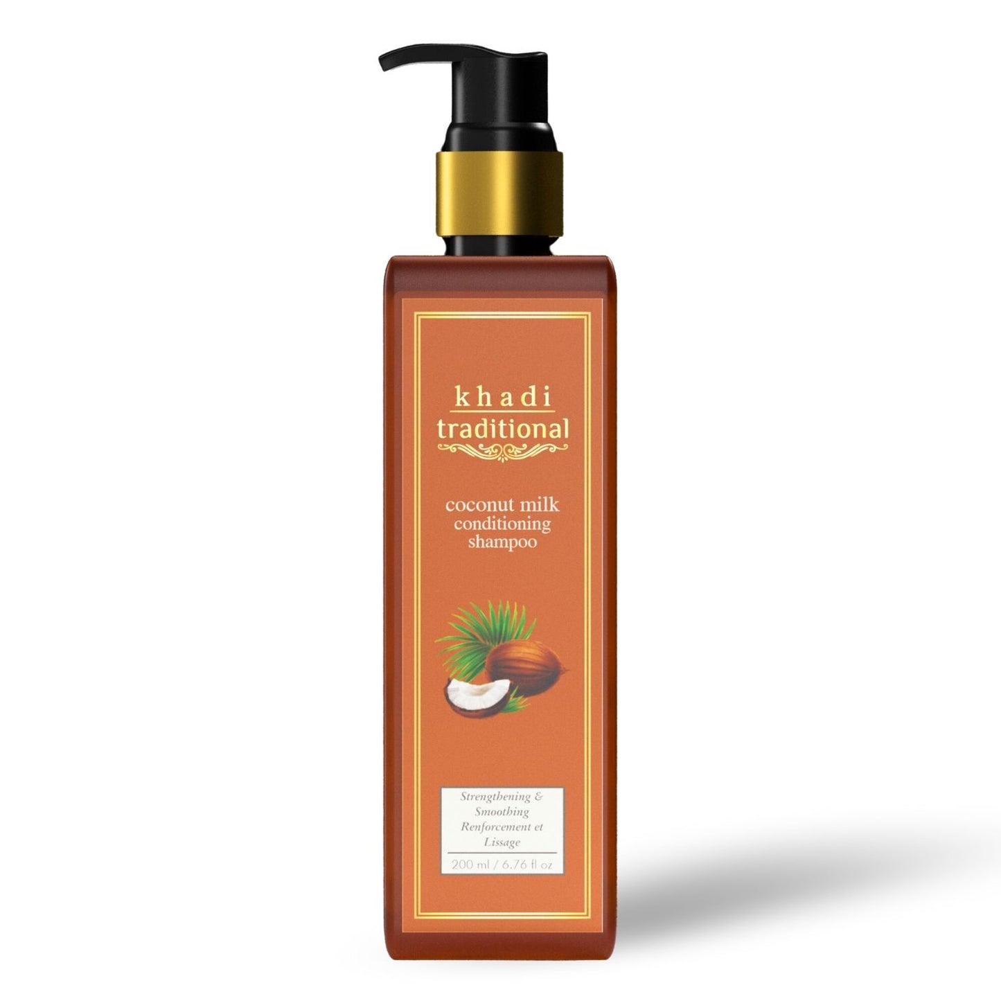 Khadi Traditional Coconut Milk Conditioning Hair Shampoo, Natural Hair Cleanser for Hair Strengthening, Soft & Smooth Hair (SLS & Paraben Free) - 200 ml