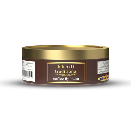 Khadi Traditional Coffee Flavor Lip Balm for Soft & Hydrated Lips | Herbal Lip Balm for Chapped Lips | Free from Harsh Chemicals | Suitable for Men and Women (20 gm)
