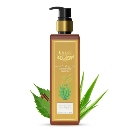 Khadi Traditional Neem & Aloe - Vera Shampoo for Women & Men | Strengthen & Smooth Dry and Frizzy Hair(200ml)