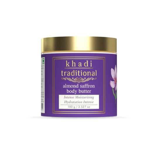 Khadi Traditional Moisturizer Cream for Dry Skin with Intense Hydration and Softness, Moisturizing Cream for Women And Men, Almond and Saffron, 100gm