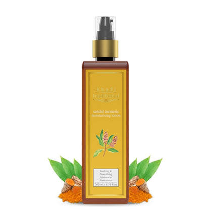 Khadi Traditional Moisturising Lotion with Sandal & Turmeric | Soothing & Nourishing Body Lotion for Men & Women | Paraben & Silicone Free | Suitable for All Skin Types | 200ml