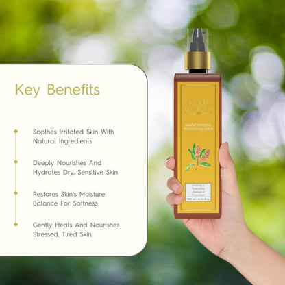 Khadi Traditional Moisturising Lotion with Sandal & Turmeric | Soothing & Nourishing Body Lotion for Men & Women | Paraben & Silicone Free | Suitable for All Skin Types | 200ml