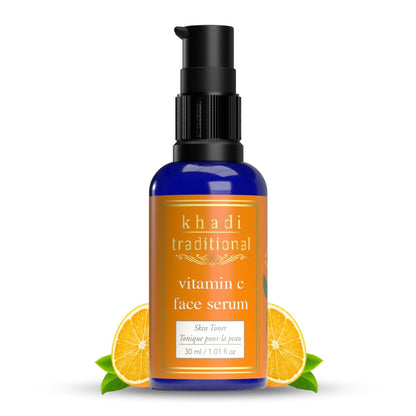 Khadi Traditional Vitamin C Face Serum | Hydrates & Repairs Skin | Boosts Collagen & Elastin | Smooths Wrinkles | Suitable for All Skin Types (30 ml)