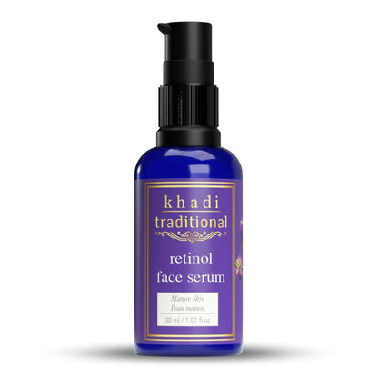 Khadi Traditional Retinol Face Serum | Hydrates & Repairs Skin | Boosts Collagen & Elastin | Smooths Wrinkles | Suitable for All Skin Types (30 ml)