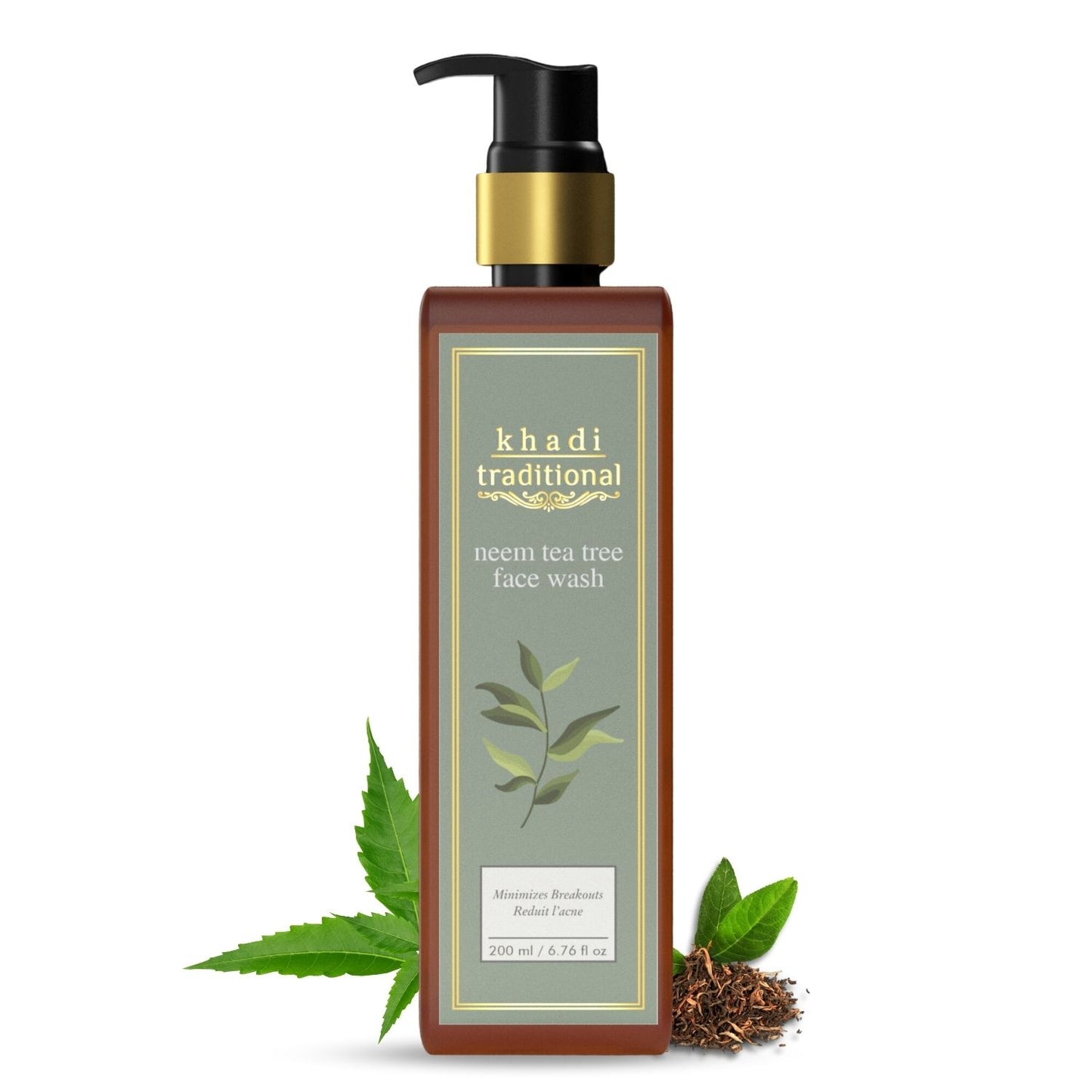 Khadi Traditional Neem & Tea Tree Face Wash for Dry Skin | Natural Organic Face Wash for Healthy Skin | Paraben & SLS Free (200 ml)